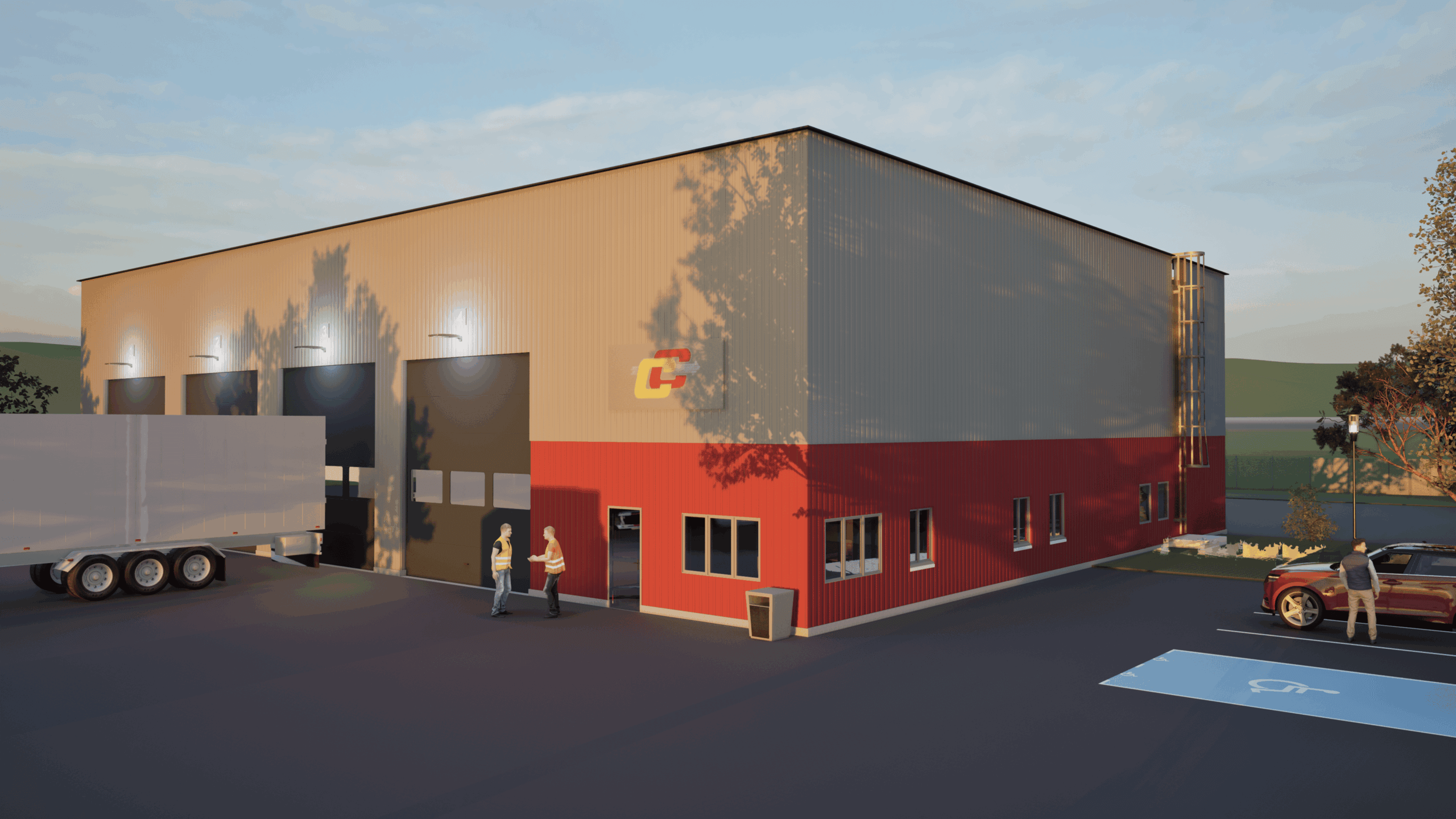 Vue 3D de l'atelier poids lourds de Contignon