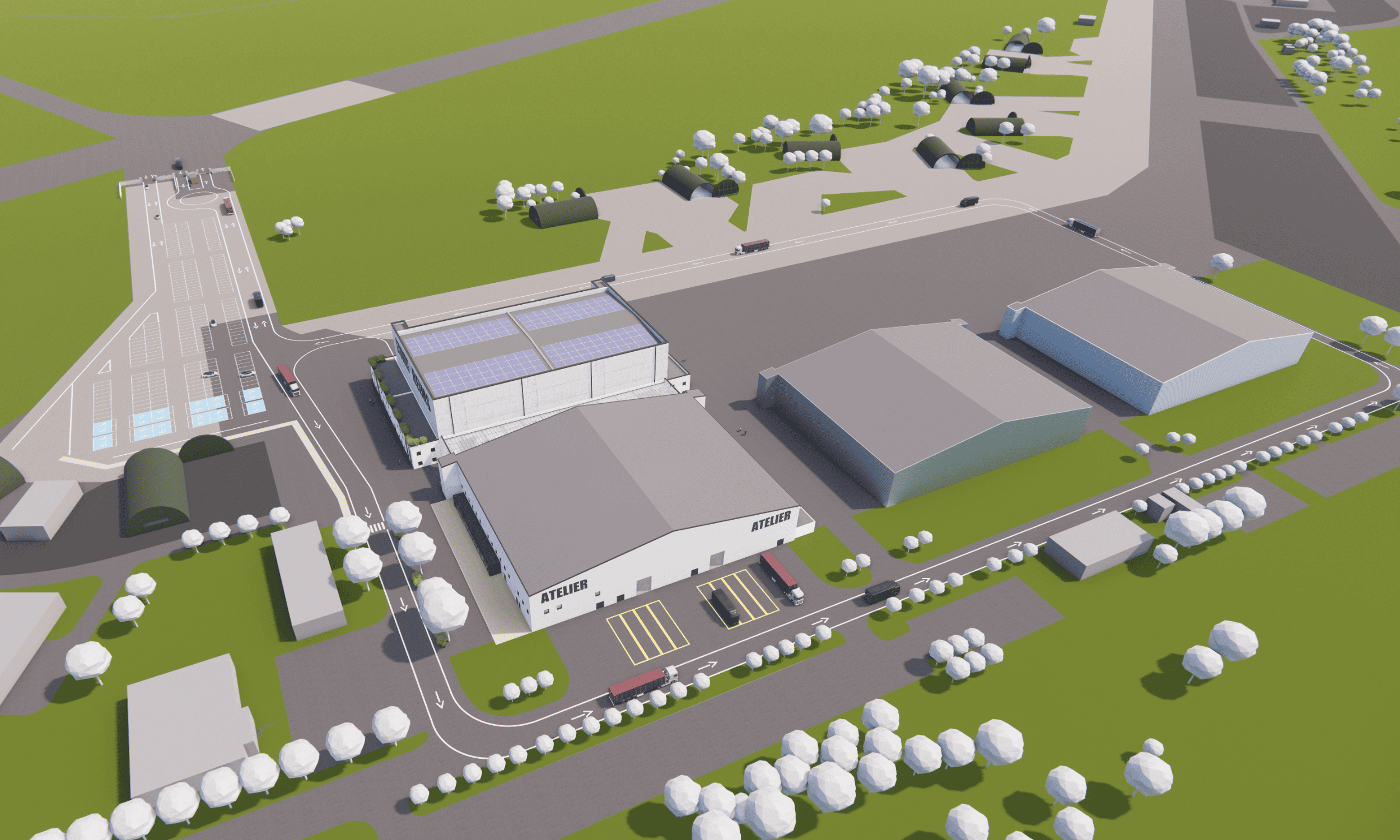 Vue aérienne 3D des futurs studios de cinéma rémois